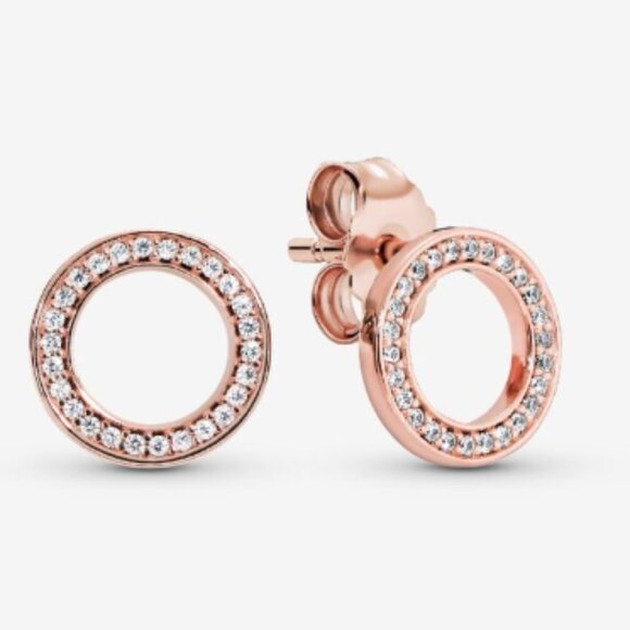 Pandora Rose ™ Forever Pandora Stud Earrings 280585cz - Picture 1 of 3